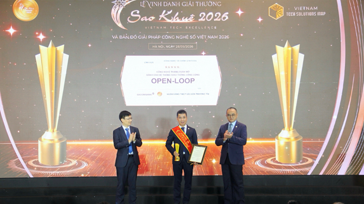 SACOMBANK nhận giải thưởng Sao Khuê 2026 và ghi tên trên Bản đồ Giải pháp Công nghệ số Việt Nam