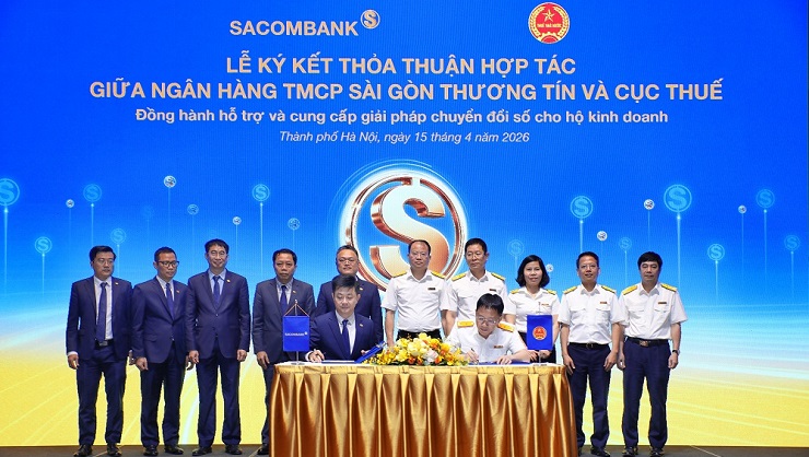 SACOMBANK hợp tác với Cục Thuế triển khai giải pháp hỗ trợ hàng triệu hộ kinh doanh trên toàn quốc