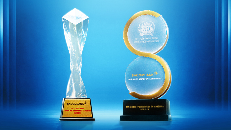 SACOMBANK tiếp tục được vinh danh Top 10 Ngân hàng TMCP tư nhân uy tín và VIX50 năm 2026