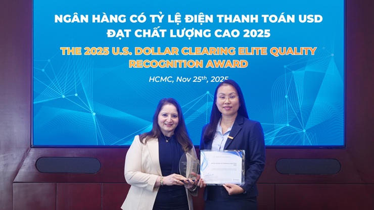 Sacombank nhận giải thưởng từ J.P.Morgan – Khẳng định năng lực xử lý điện thanh toán quốc tế hàng đầu tại Việt Nam