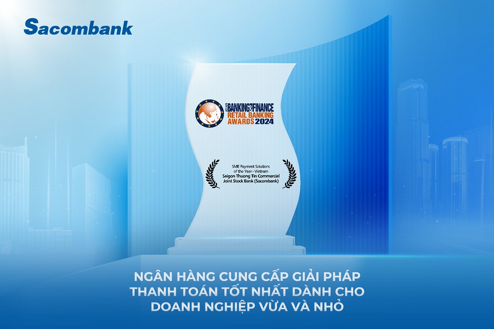 Sacombank tiếp tục được The Asian Banking and Finance vinh danh