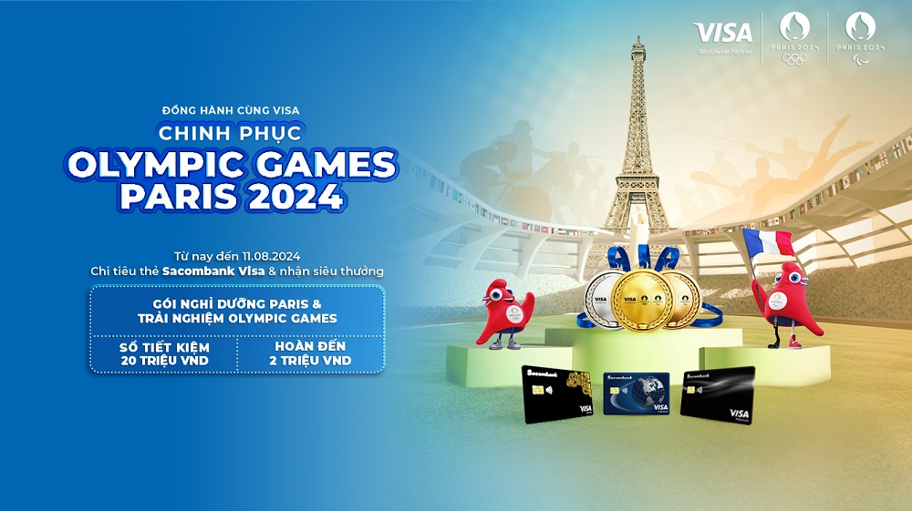 Chủ thẻ Sacombank visa có cơ hội nhận vé tham dự Olympic Games Paris 2024