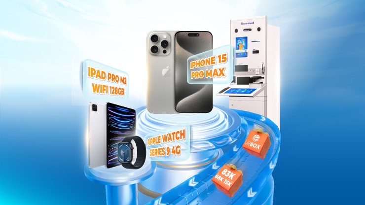 Cơ hội trúng Iphone 15 Pro Max khi trải nghiệm máy STM cùng Sacombank