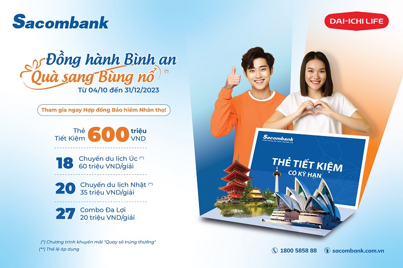 Nhiều ưu đãi lớn khi tham gia bảo hiểm nhân thọ tại Sacombank 1
