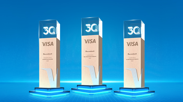 Sacombank được Visa vinh danh với 3 giải thưởng quan trọng năm 2025