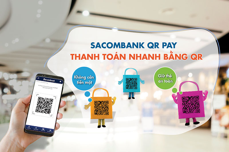 Sacombank chấp nhận thanh toán nhanh bằng QR